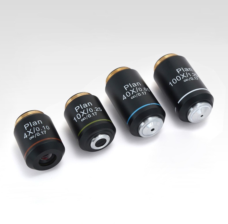 4/10/40/100X 195 Plan Infinity Achromatic Objective Lens Biological Microscope