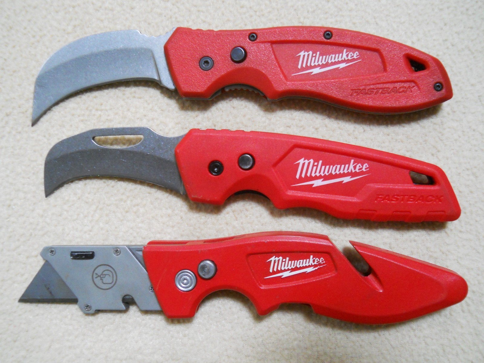 Milwaukee Fastback Hawkbill & Box Cutter Folding Knives
