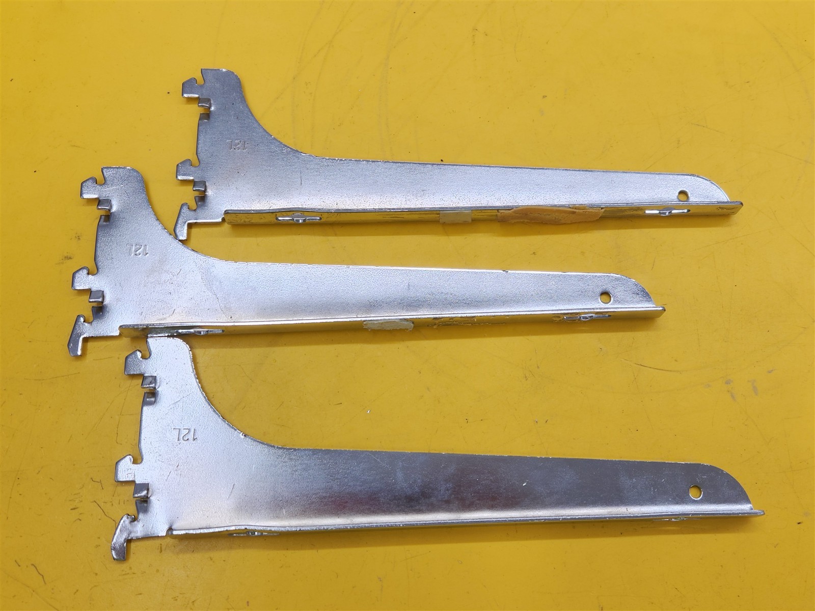 ⭐️⭐️⭐️⭐️⭐ *Lot of 3* 10.5"X1.75" 12L Mounting Shelving Shelf Brackets Chrome