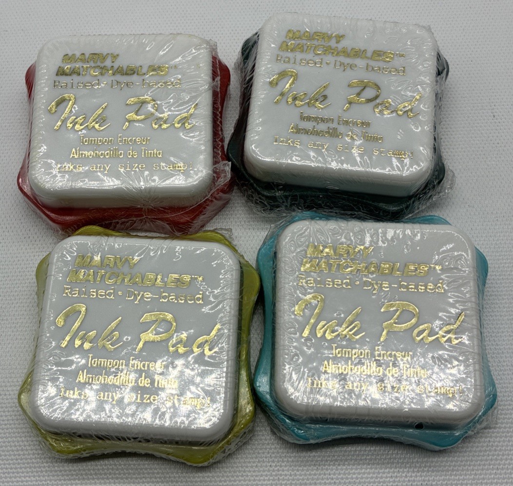 4 MARVY MATCHABLES RAISED-DYE-BASED ''INK PADS New