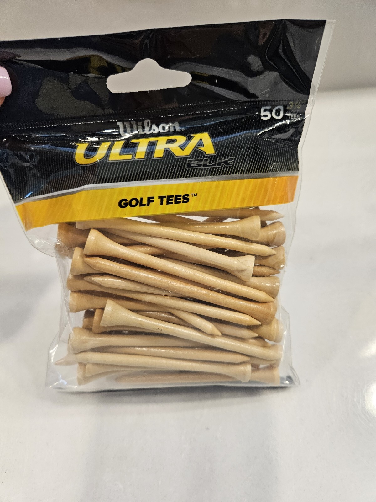 Wilson Ultra Golf Tees 3-1/4" Hardwood Traditional Design UW1176 50 Count E5