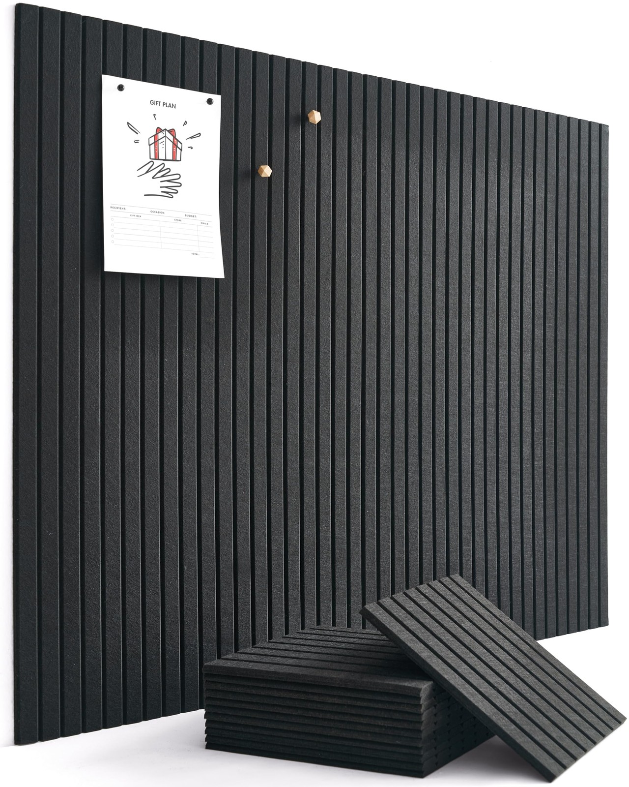 VIVELDA Large Felt Bulletin Board 48 x 36 Inch - 12-Pack Square Acoustic Wall Pa