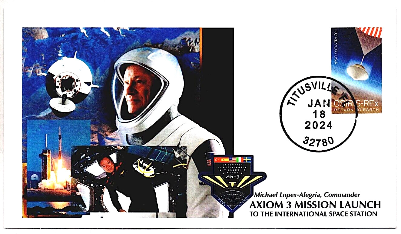 AXIOM 3 AX-3 SPACE MISSION LAUNCH TO SPACE STATION 1/18/24, CHRIS CALLE DESIGN