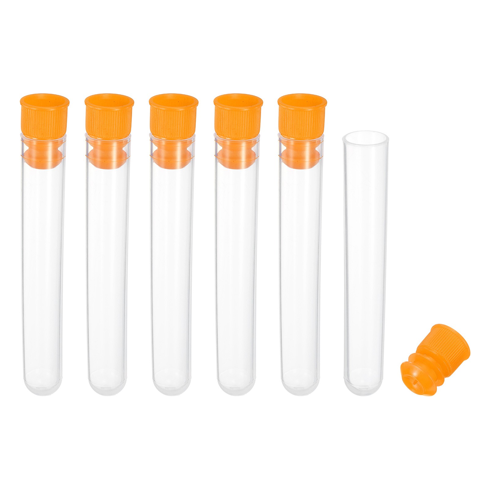 3" Length Plastic Sewing Needle Storage Holder, 6 Pcs Matte Pin Tube Orange