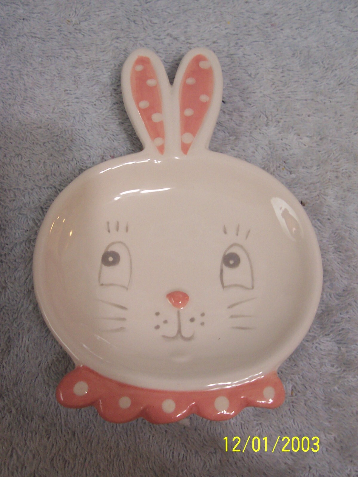 Mr. & Mrs. Easter Bunny Rabbit Ceramic Decor Each 4" X 6"