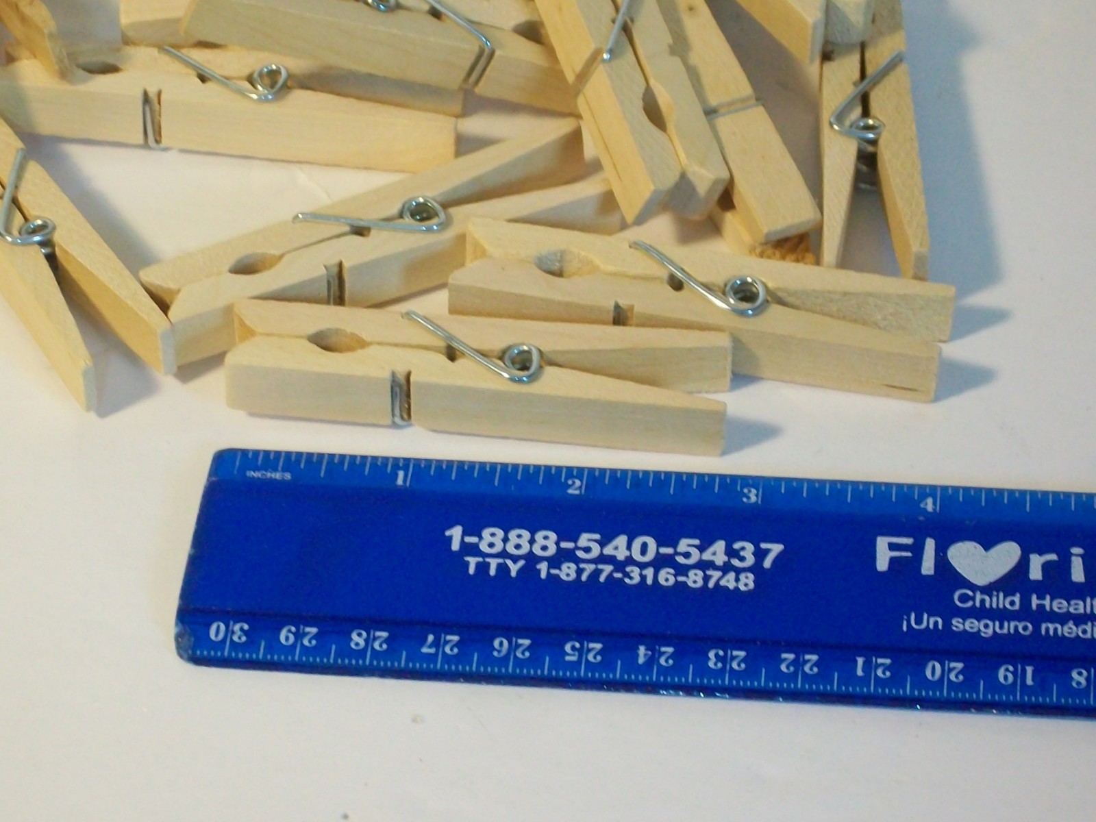 Lot of 15 Pcs ~  Wooden Clothespins  spring clip