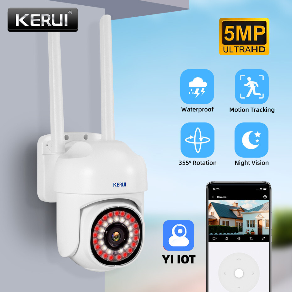 KERUI Wireless WiFi Security Camera System 1080P Smart Home Pan/Tilt Audio 2.4G