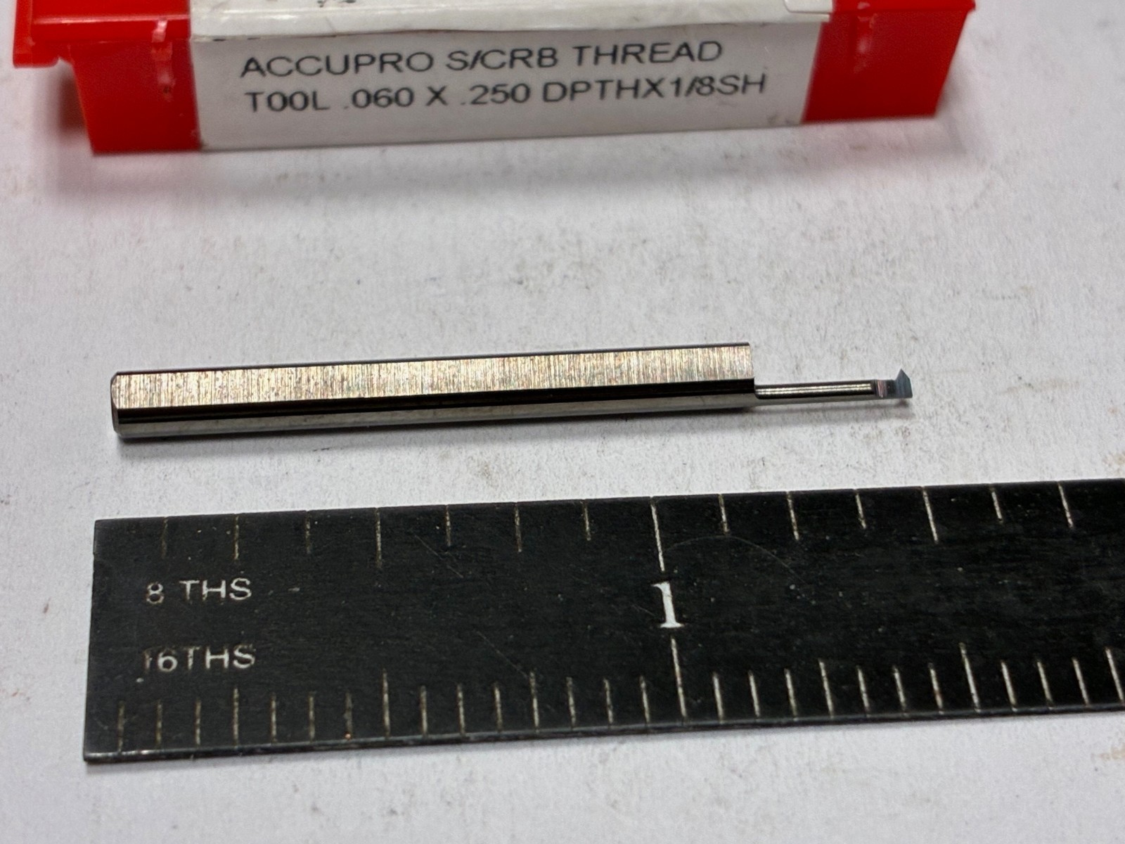 Accupro ACC -T060250, .06" Min Thread, 40-80 TPI, Single Point Threading Tool