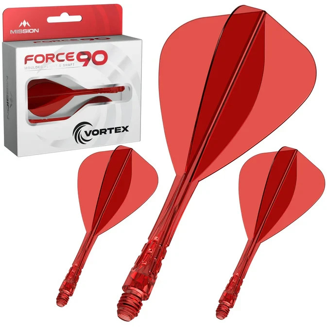 MEDIUM RED KITE MISSION FORCE 90  VORTEX 1 PIECE MOLDED SHAFT & FLIGHT