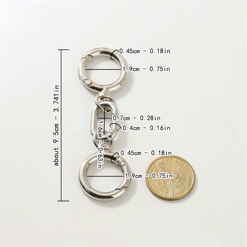 2Pcs Link Chain Strap Purse Handbag Top Handle Shoulder Straps Silver