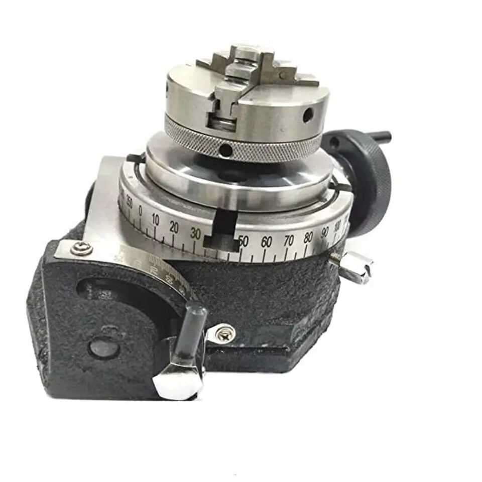 4" Tilting Rotary Table With 3 Jaw 65MM Self Centering Chuck 14X1 & Backplate