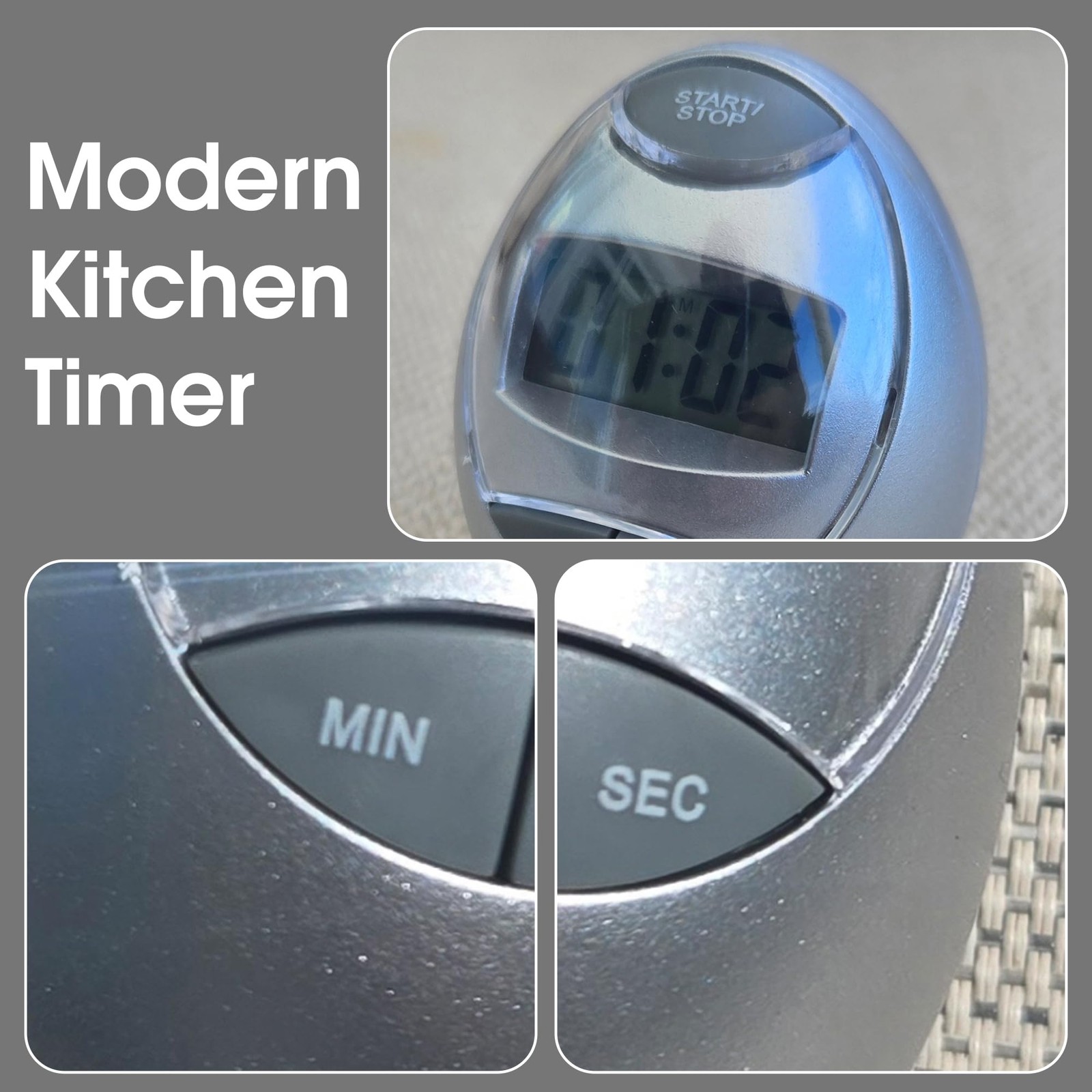 Digital Kitchen Timer Magnetic – Loud Alarm Countdown Timer & Stopwatch, Larg...