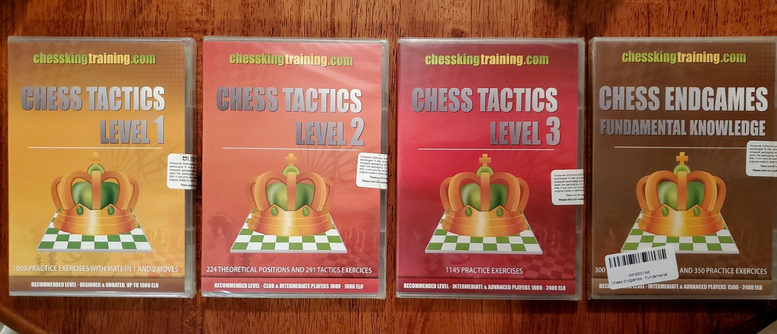 LOT OF 4 Chess King Chess Tactics Levels 1-3, Endgames CD-ROM PC NEW SEALED