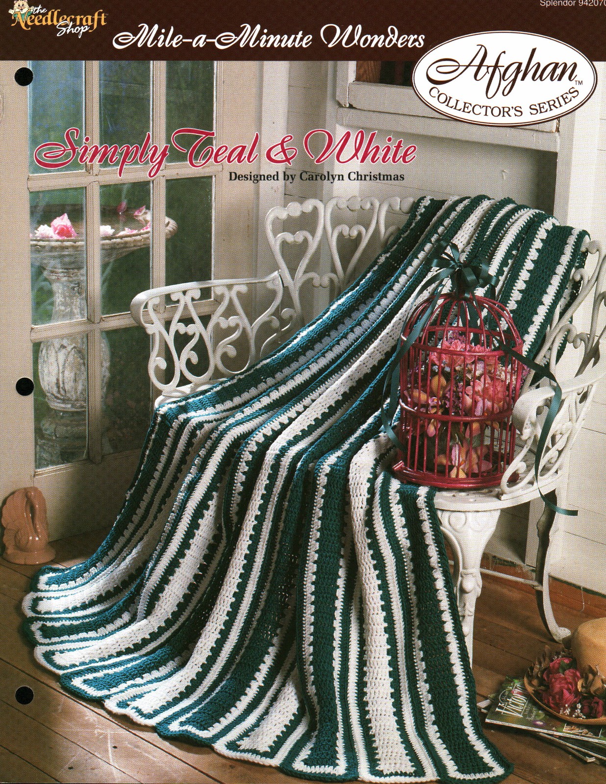Simply Teal & White - Mile-a-Minute | Needlecraft Shop Afghan Series 942070