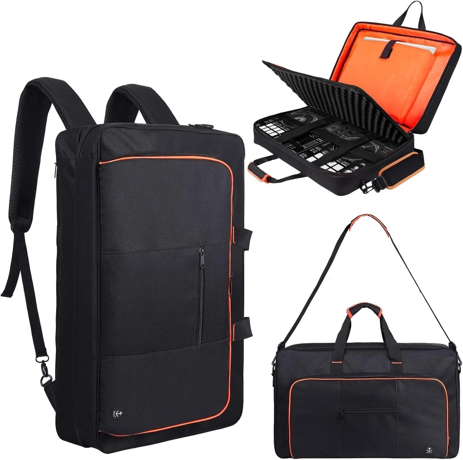 DJ Controller Case Nylon Padded Shoulder Bag for DJ Mixer Laptop Storage