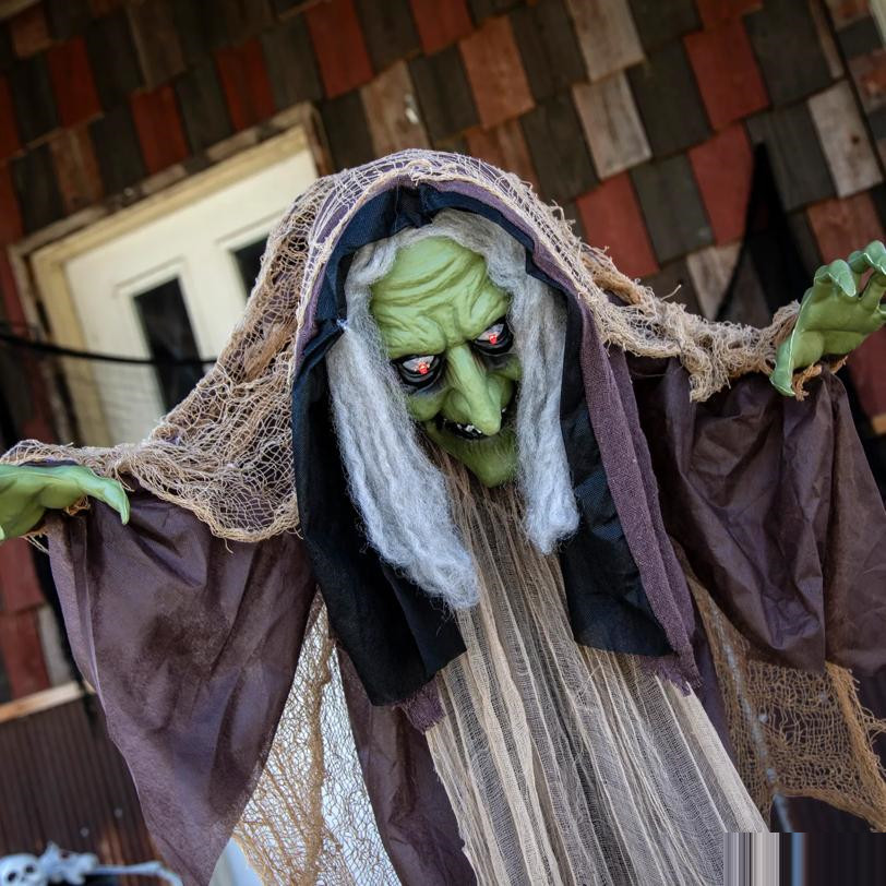 43 1/4 x 57 Light-Up Standing Hunchback Witch Halloween Decoration