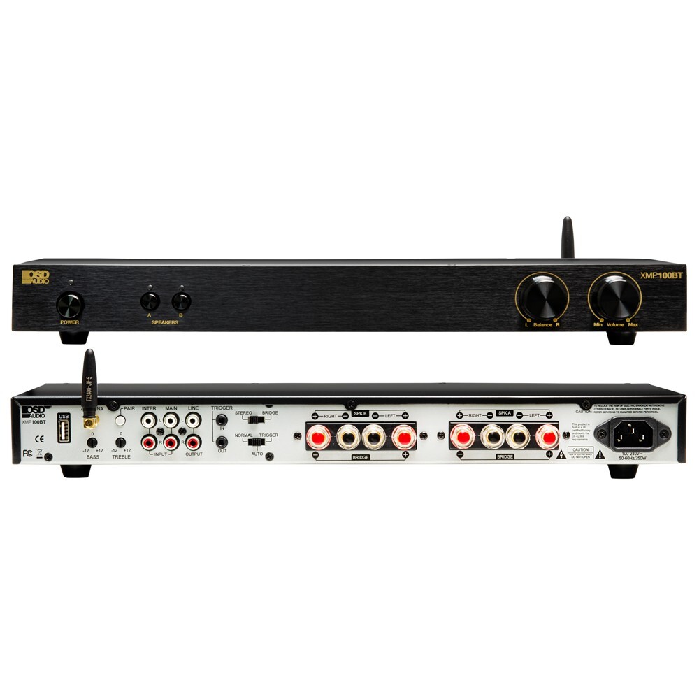 2x100W Bluetooth Stereo Amplifier, Bass & Treble Control, Class D XMP100 GEN2