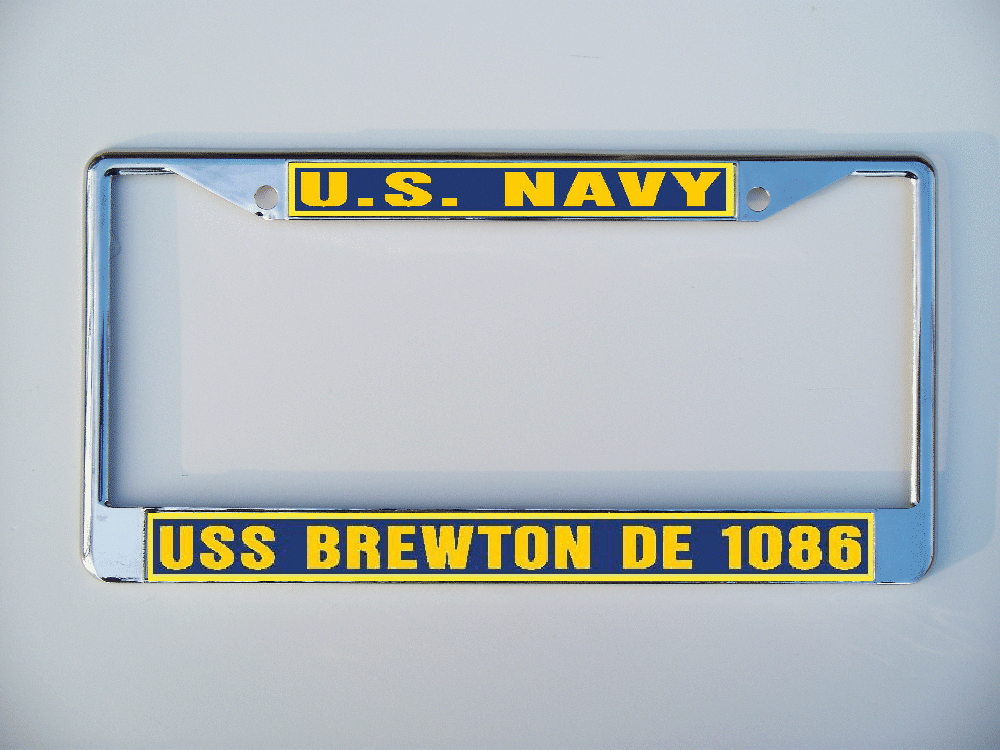 USS BREWTON DE 1086 FF 1086 License Plate Frame USN Military U S Navy