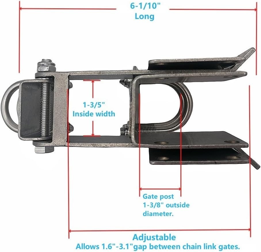 Double Gate Latch for 1-3/8" Gate Frames, Farm Gate Latch Strong for Swing Gates
