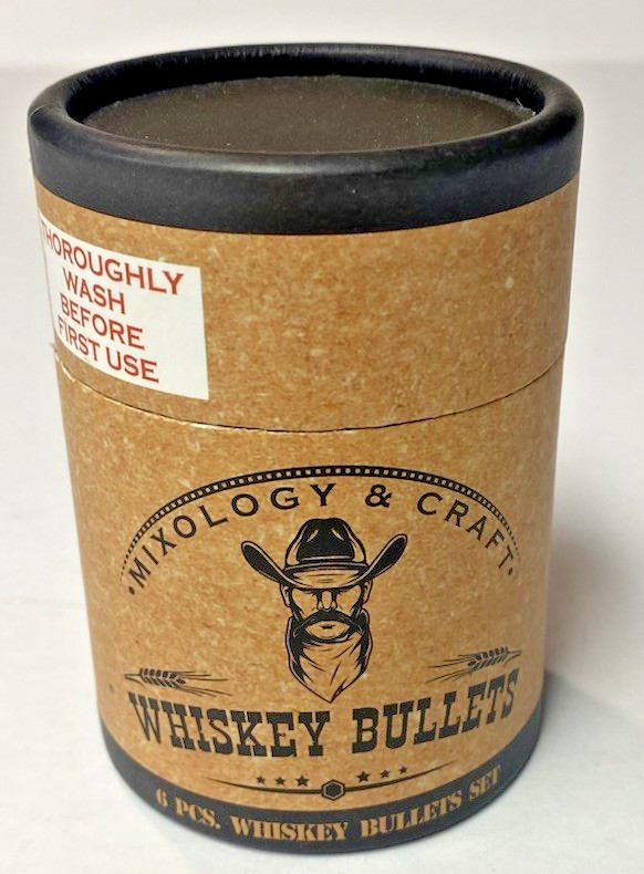 Whiskey/Cocktail Silver Bullets Mixology & Craft 6 Piece Box Set Stainless Steel
