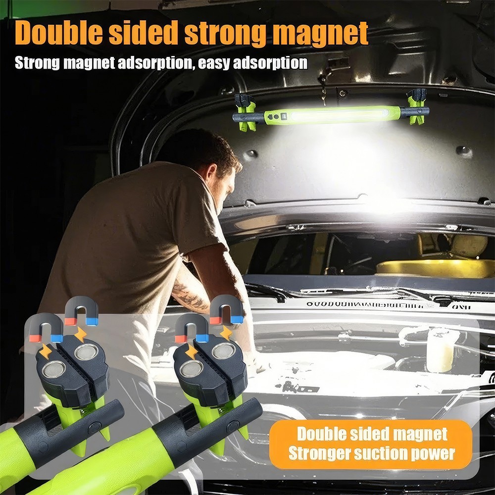 Under Hood Work Light Bar LED Magnetic Light with Hooks Cordless Rechargeable