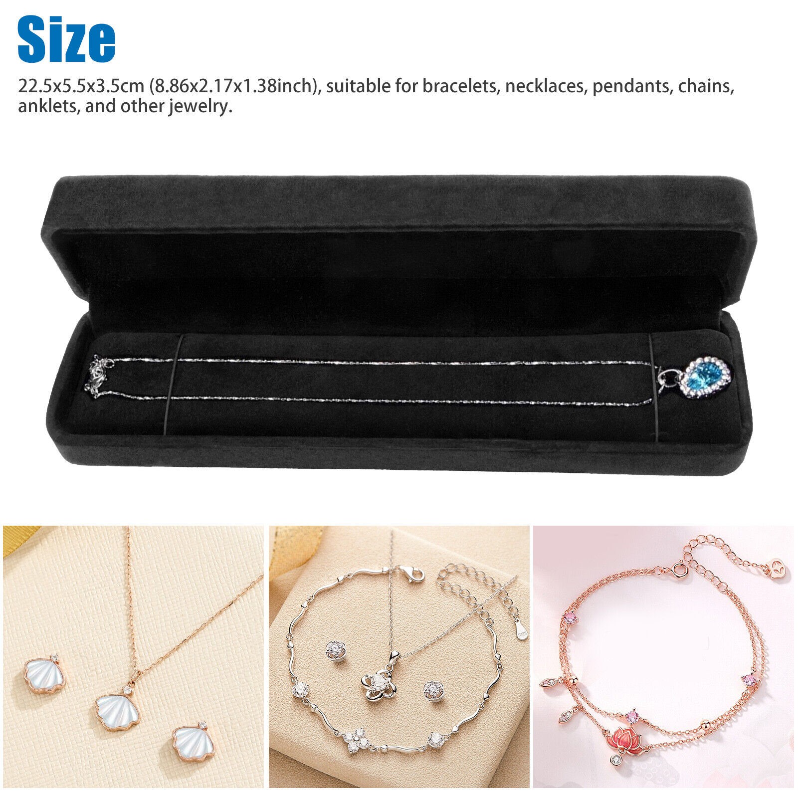 Bracelet Display Case Gift Boxes for Necklaces Pendants Chains Anklets Jewelry