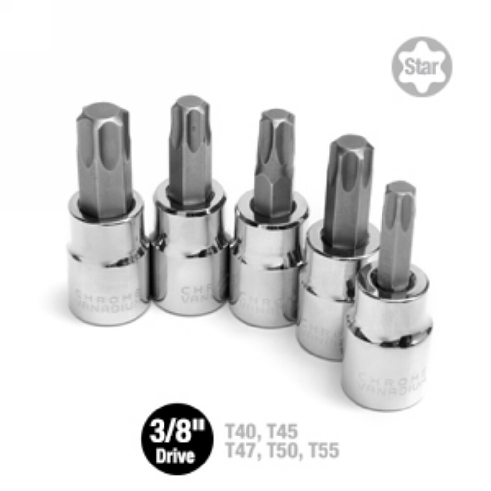 WORKPRO 13PC 1/4" 3/8" 1/2" Drive Torx Bit Socket Set T8-T60 Star Bit Socket Set