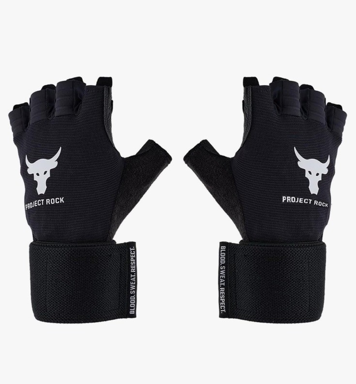 Under Armour Men’s Project Rock Training Gloves Leather Weightlifting Sz M NWT