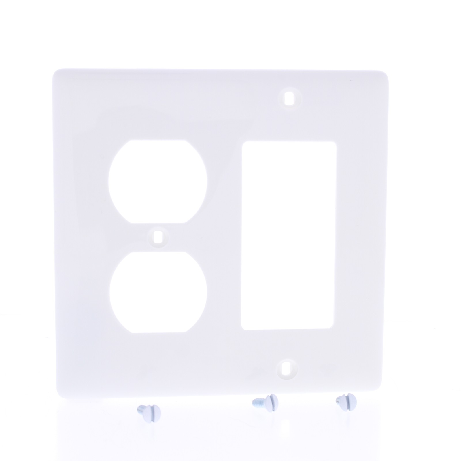 Hubbell NP826W White 2-Gang Duplex Decorator Unbreakable Nylon Wallplate Cover