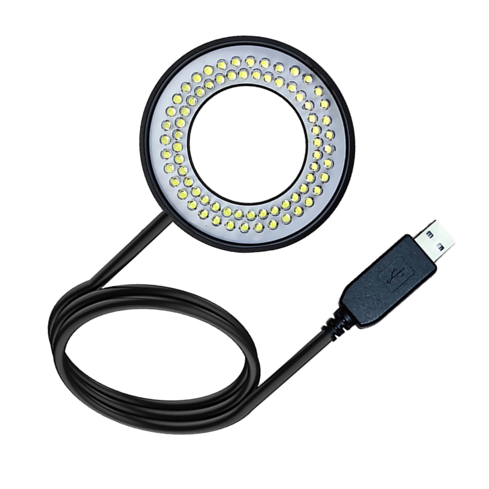 USB 72 LED Ring Light Microscope Adjustable bright Illuminator Focus Lamp new