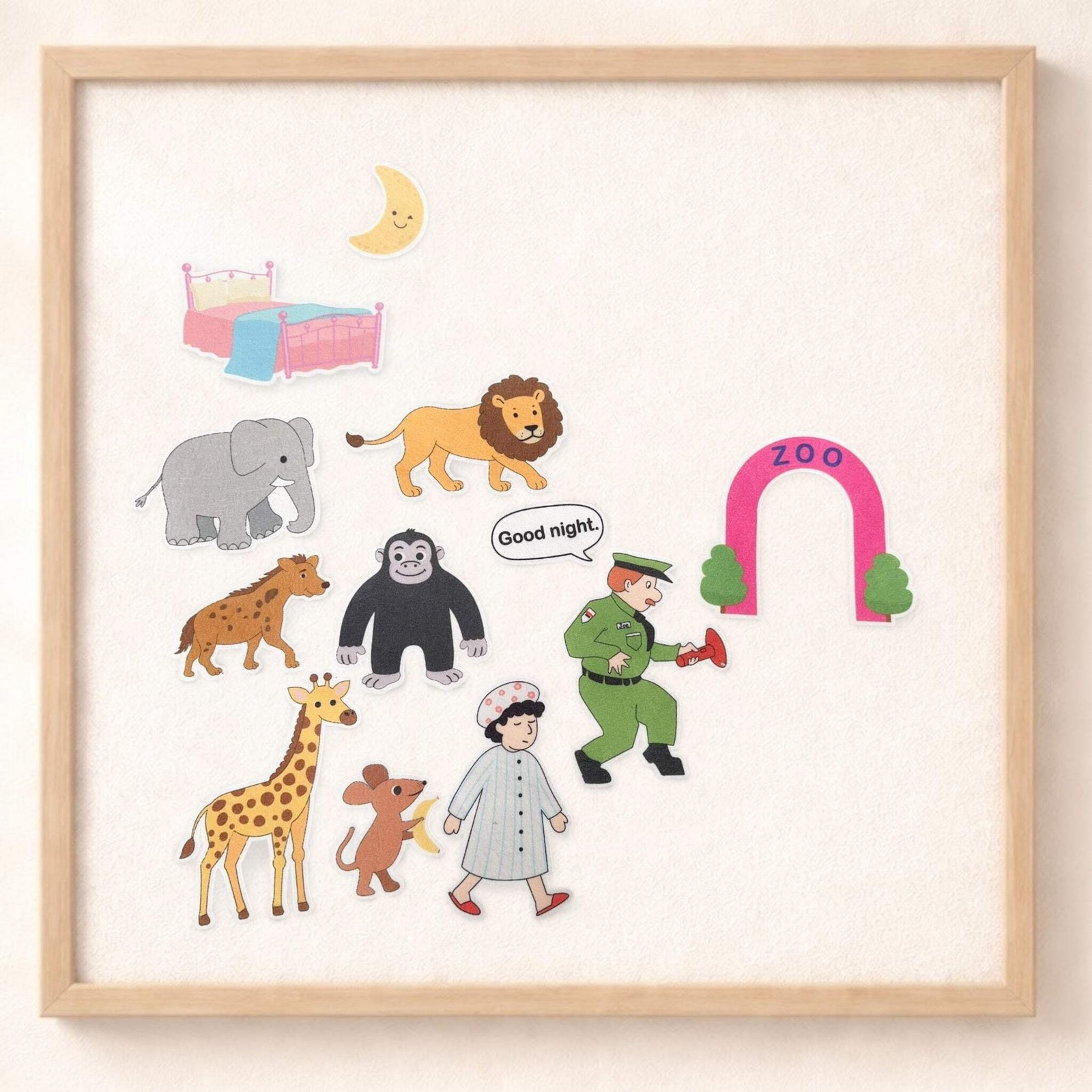 Good Night Gorilla Felt Board Story Set | Zoo Animals Felt Story | Preschool
