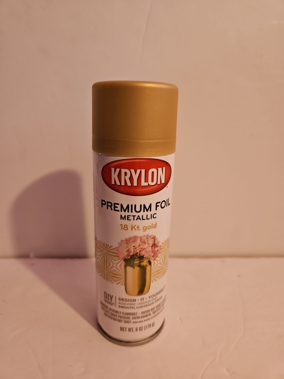 Krylon Premium Foil Metallic 18 Karat Gold Plate Aerosol Spray Paint 6oz can