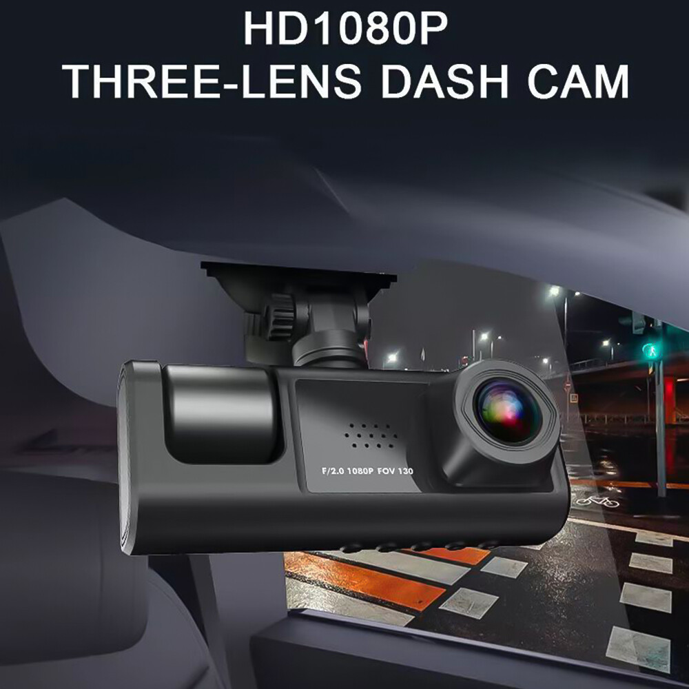 3 lenses Camara De Seguridad Dash Cam Para Auto Carro Delantero/Trasero/Interior