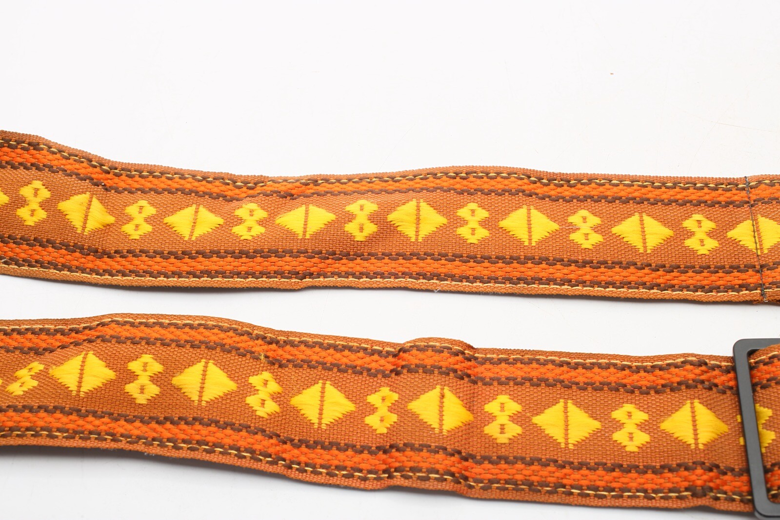 RETRO camera shoulder Strap Brown+Orange+Yellow Patterns- Hippie Type+Groovie