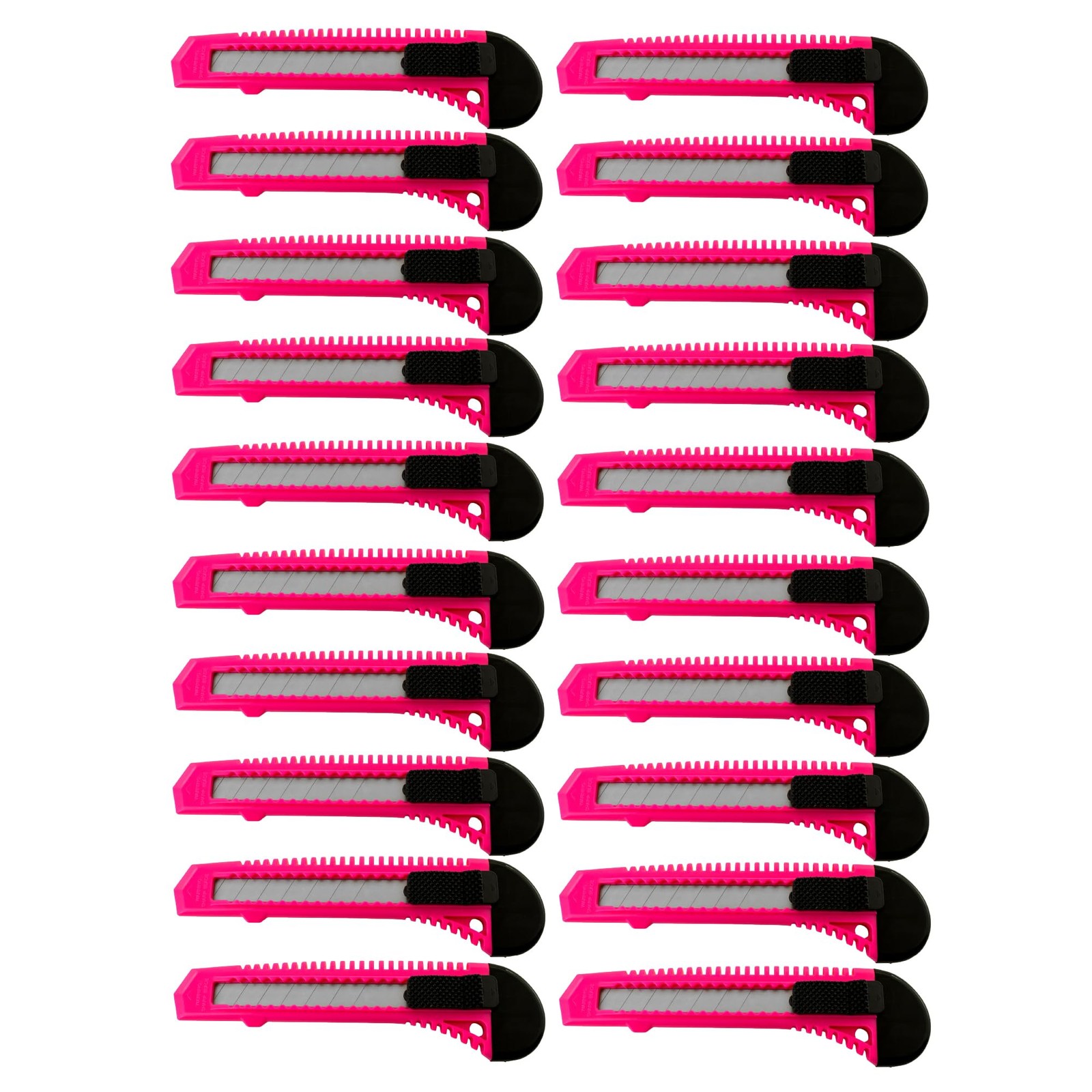 20x Bulk Utility Knife Box Cutters Snap Off Blade Neon Pink