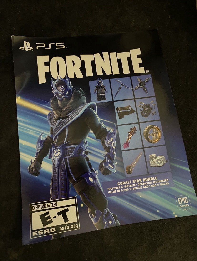 Sony PlayStation Fortnite Cobalt Star Bundle PS5 DLC Voucher Code 1,000 V-Bucks
