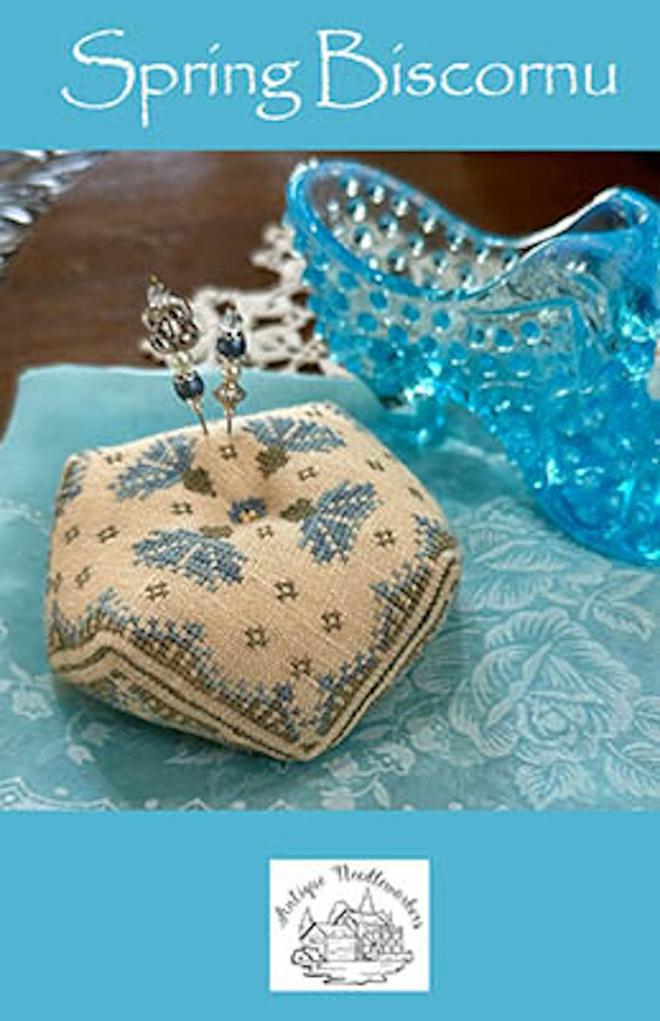Spring Biscornu~Antique Needleworkers