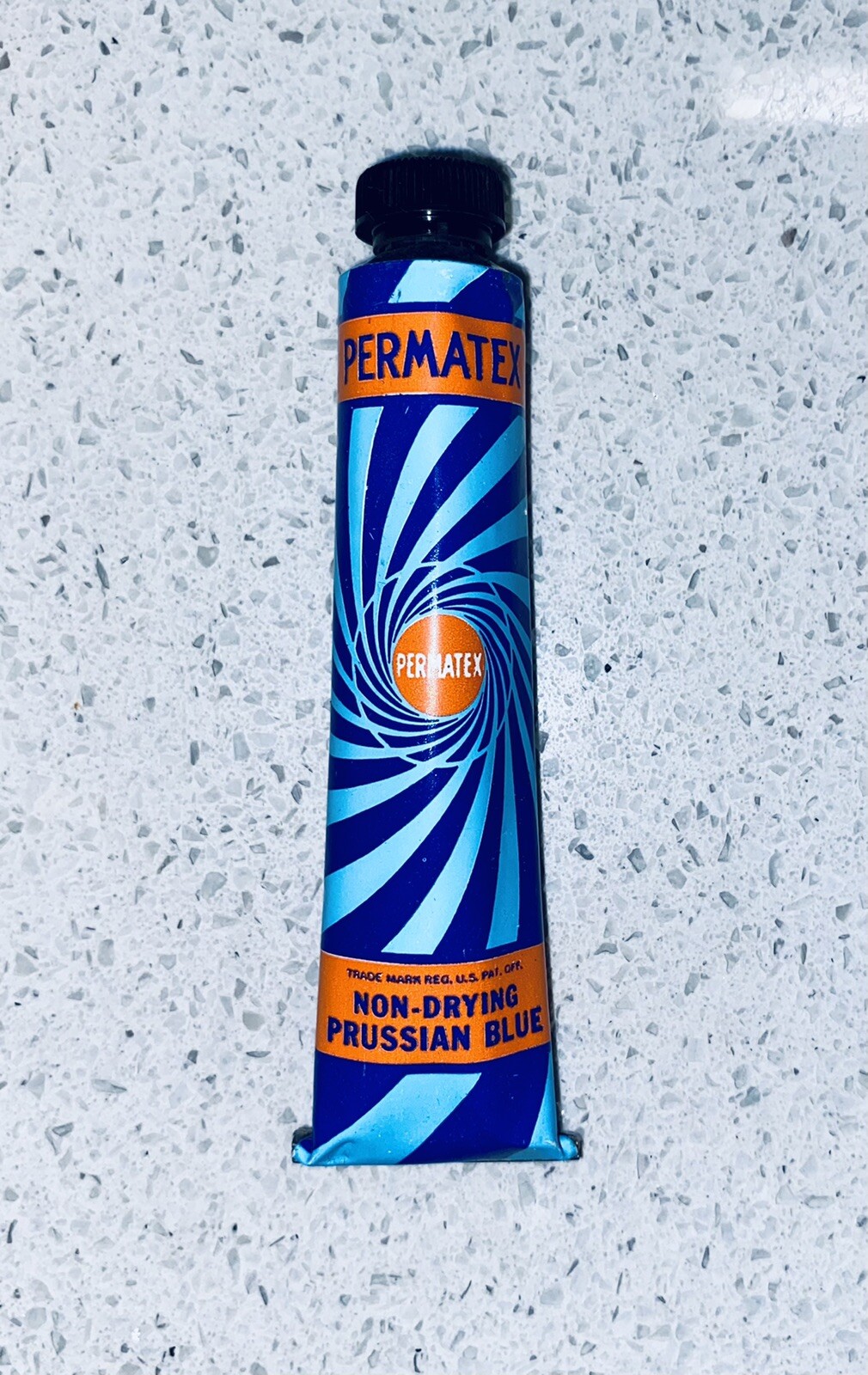 Vintage Permatex Prussian Blue Full Tube
