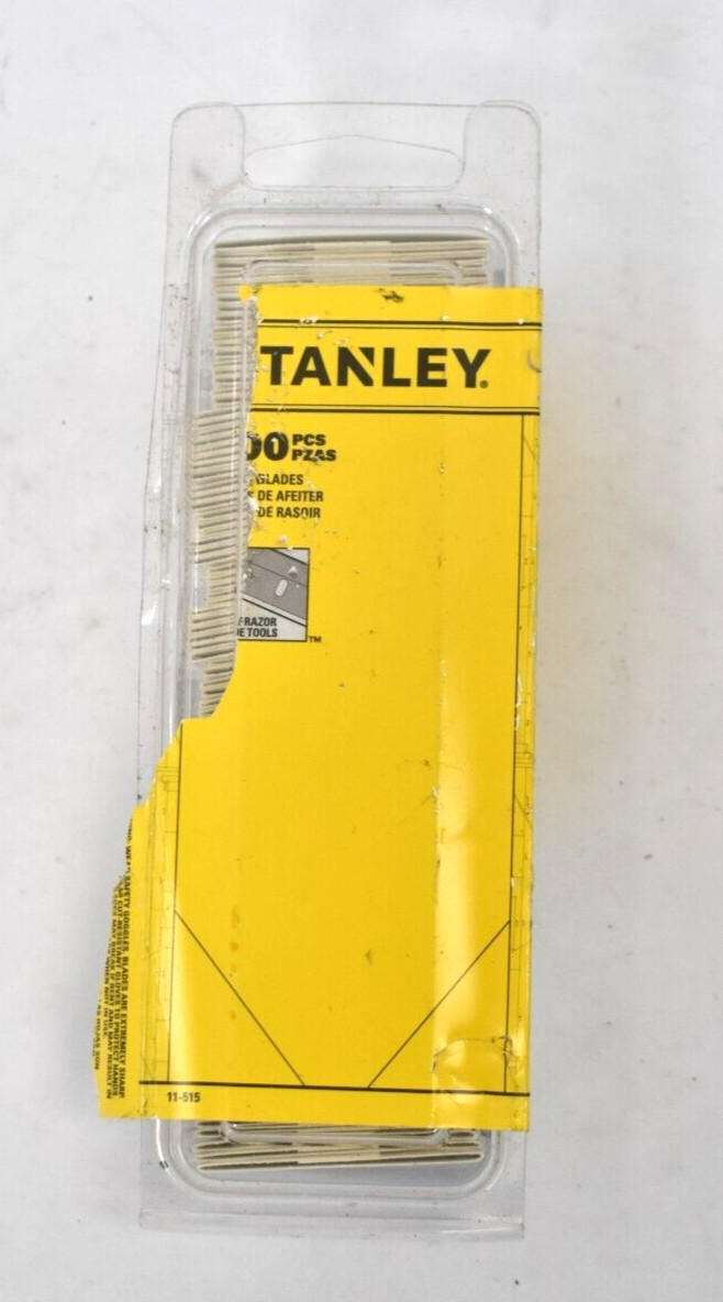 Stanley 100 Pack #9 Steel Back Razor Blades 11-515 Professional Scrapers