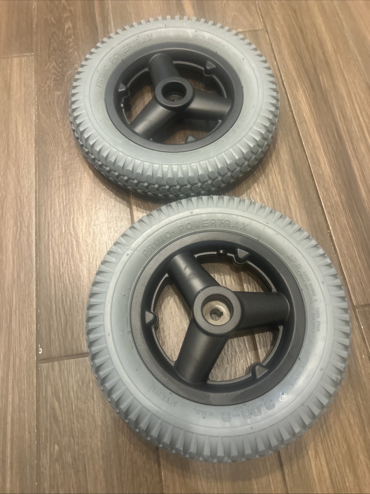 Brand New Pair Primo Powertrax 3.00-8 Wheelchair Drive Wheels Rims Tires 14x3
