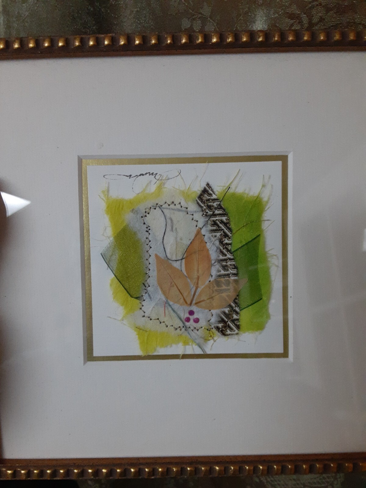 Original Signed Abstract Collage Mixed Media Framed Art Wabi-sabi Assemblage