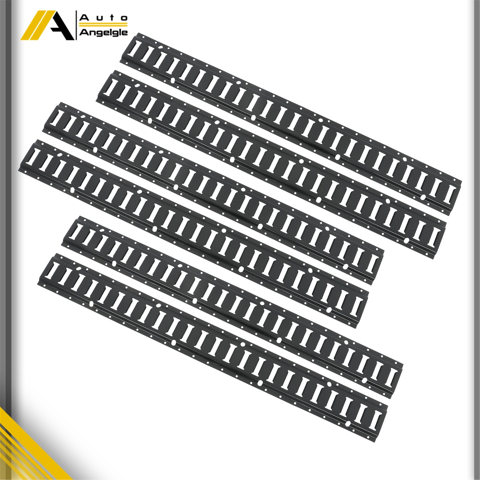 Powder Coated Black E Track Kit 6 Pack 4' Fit For Enclosed Cargo Trailer Van