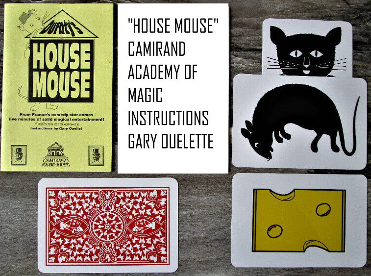 "VINTAGE" HOUSE MOUSE - DURATY / CAMIRAND ACADEMY OF MAGIC - JUMBO PLASTIC CARDS