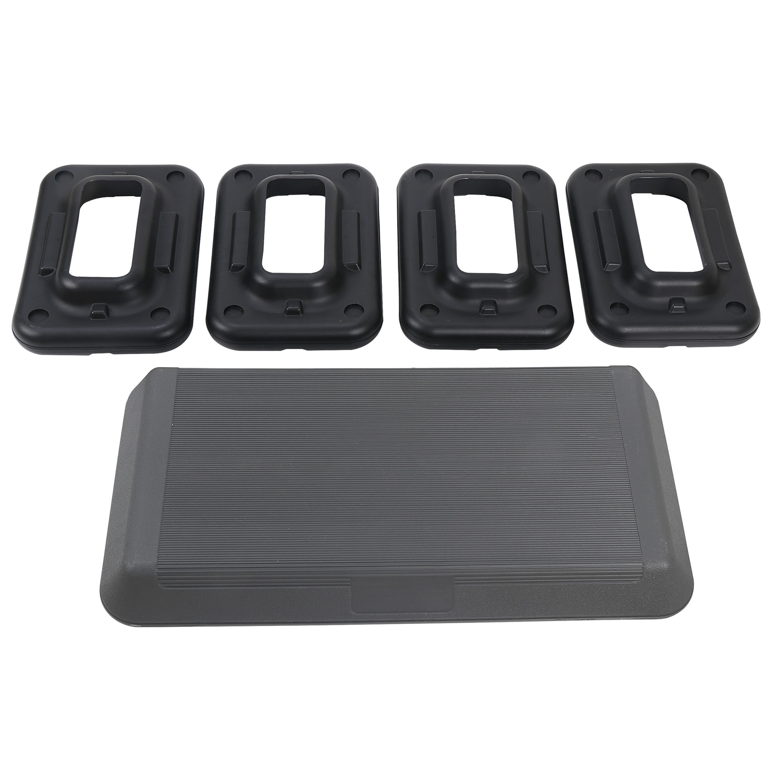 28'' Aerobic Step Platform Exercise Workout Stepper Non-Slip Surface W/4 Risers