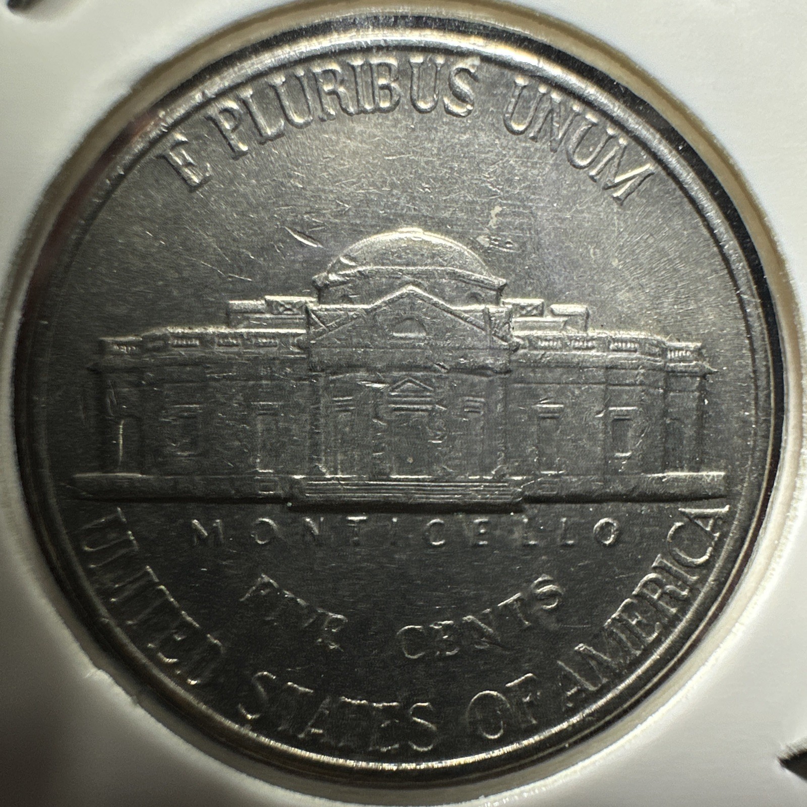 1996 P Nickel Struck Thru Grease Error Obverse & Reverse
