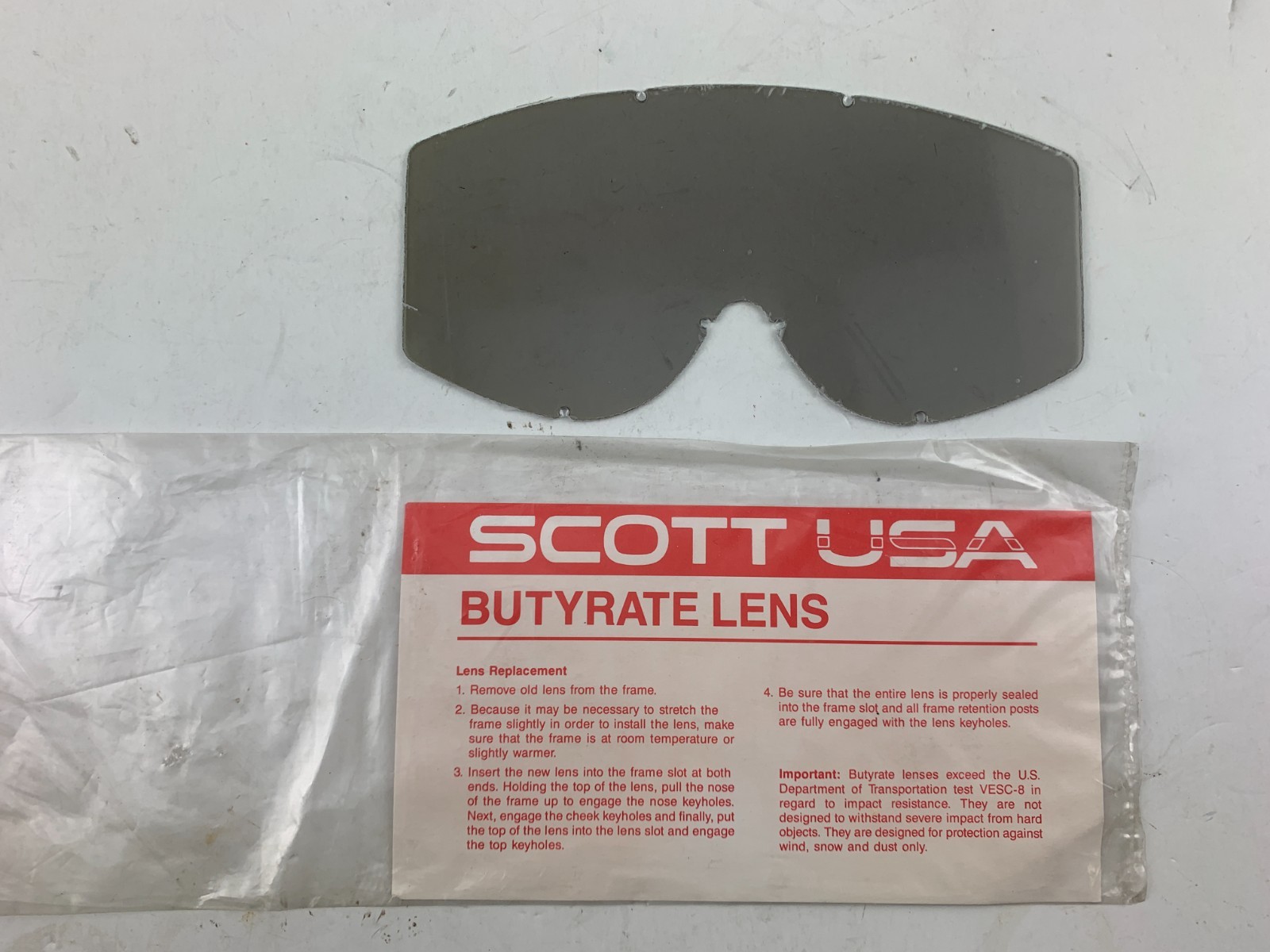 Vintage Scott USA Youth Kids 83S MX Goggle Gray Butyrate Lens 09-0281-01-0-GRY