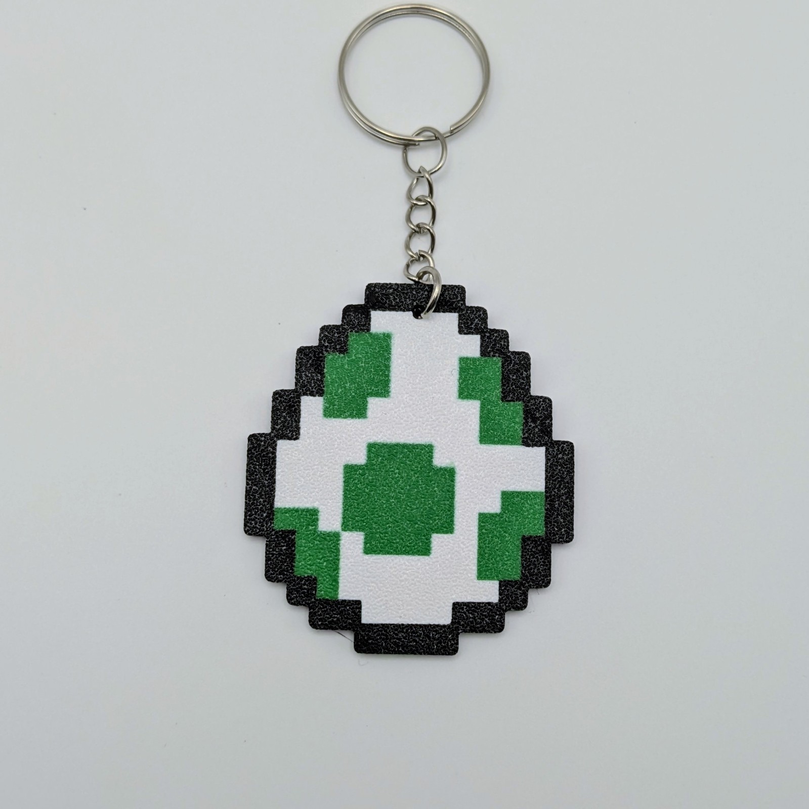 Yoshi Egg Keychain - Green - Pixel Art Mario Inspired Game Keychain Gift