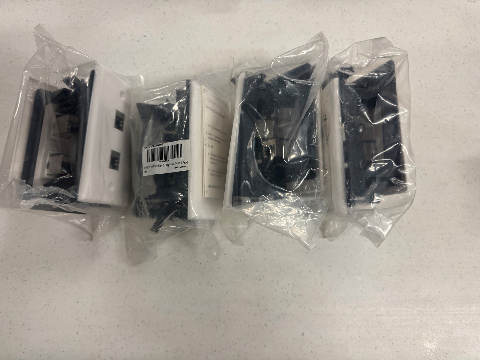 Lot of 8 RJ45 2 Port Wall Plate Cat7 Keystone Jacks with Low Volt Ring - NEW!!!