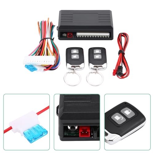 Remote Car Door Lock Kit with Control Box, 2 Key Fobs | Includes Hardwired