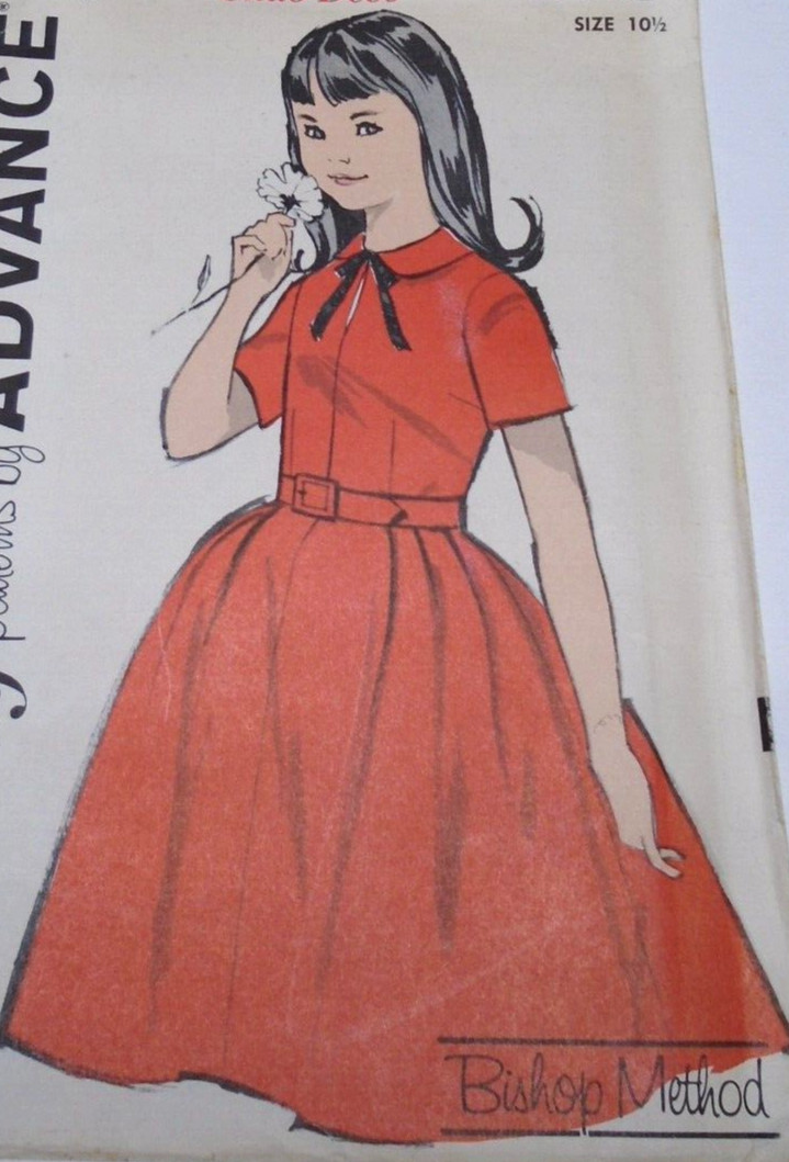 1960s Girl Advance 2713 Pattern Party Dress Sz: 10 1/2  B31+ Complete